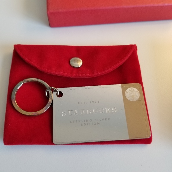 Starbucks 2014 Ltd Edition Sterling Silver .925 Keychain $0 Balance - Picture 1 of 4